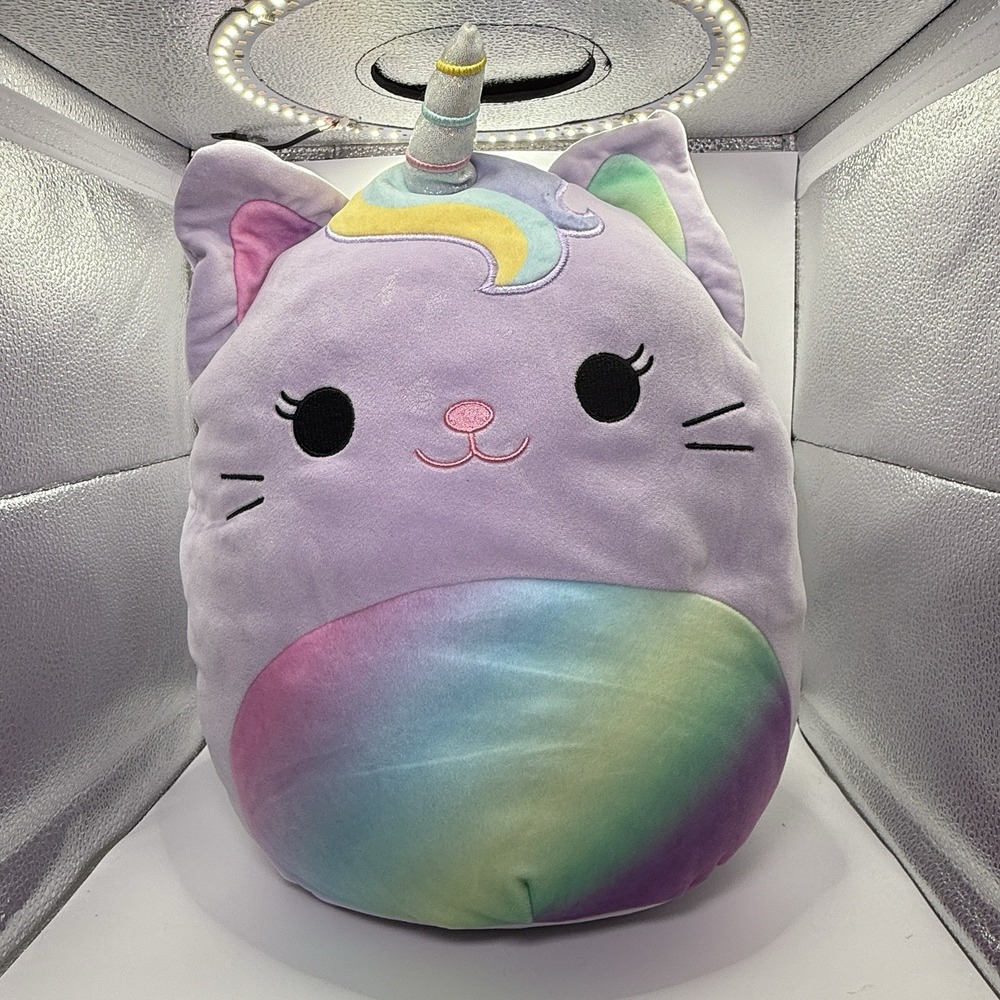 Squishmallows 14" Clarice the  Caticorn  Lavender w/ Pastel‎ Rainbow Belly Plush